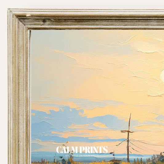 Poster print of a lone cabin in colourful autumn scenery