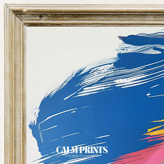 Art print of a bold face profile illustrated with dynamic colour blends