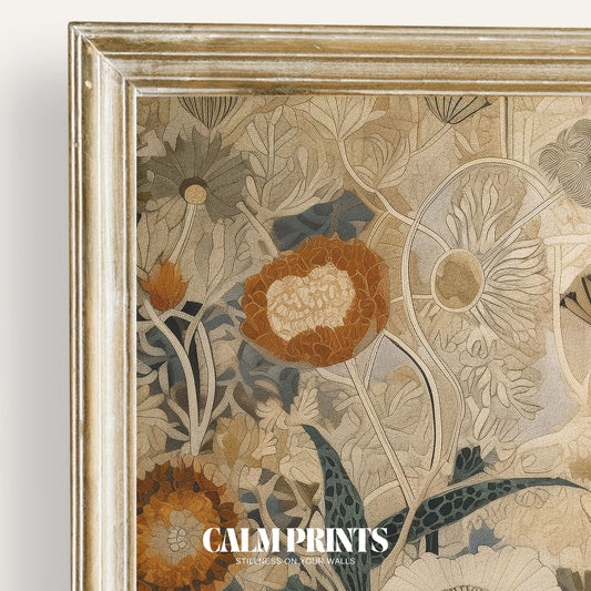 Botanical print of a delicate flower capturing calm and elegance