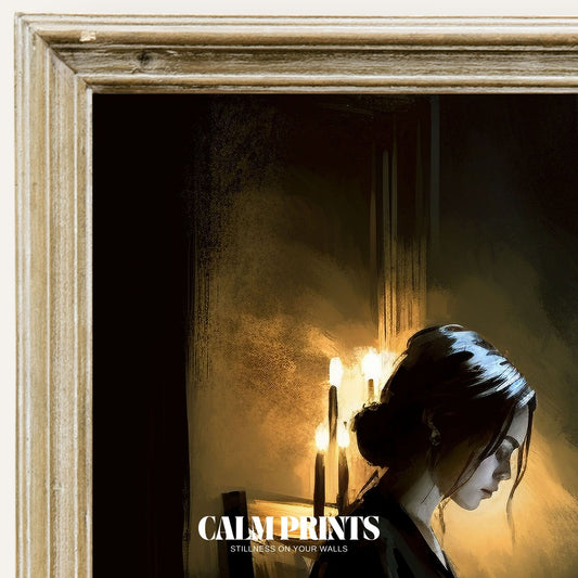 Print of a soft sunset sketch evoking a calm, contemplative atmosphere