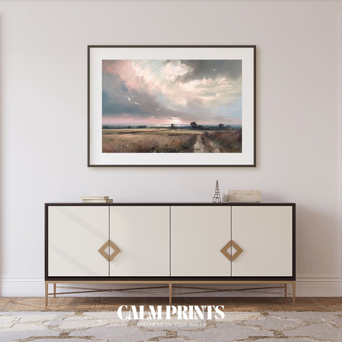 Calm Pastel Landscape at Dusk Poster