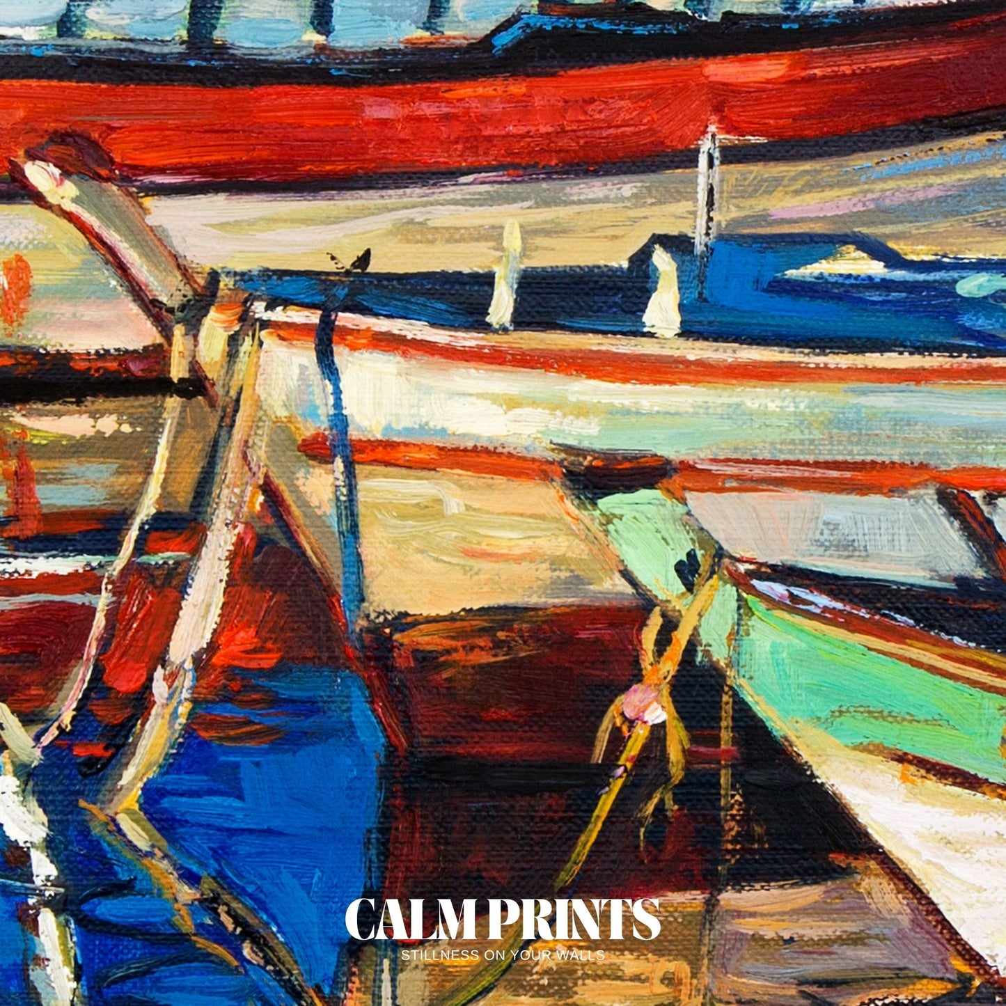 Colorful Boats at Rest Poster