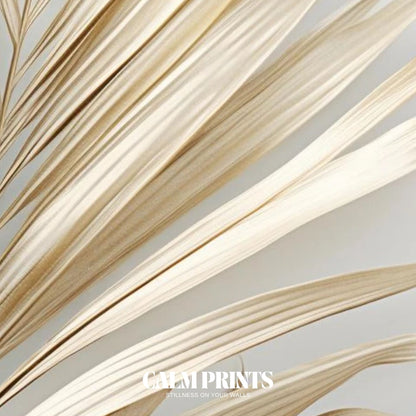 Elegant Beige Palm Leaf on Neutral Background Poster