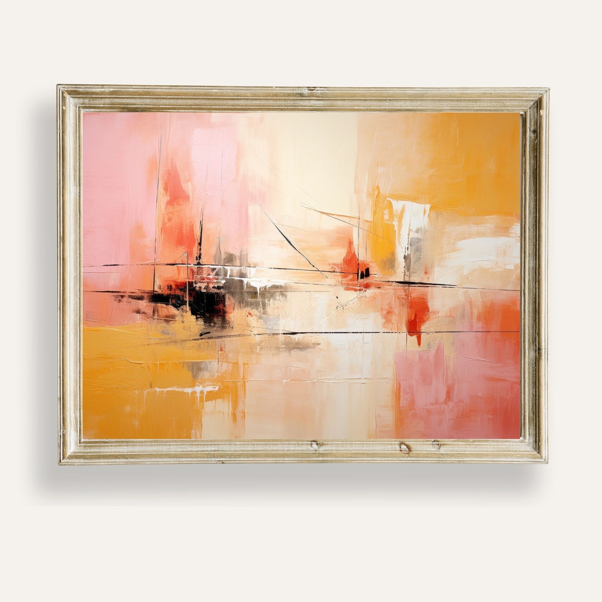 Abstract pastel painting poster with soft, dreamy brushstrokes