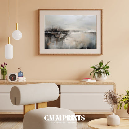 Poster of abstract terrain using calming neutral colour shades