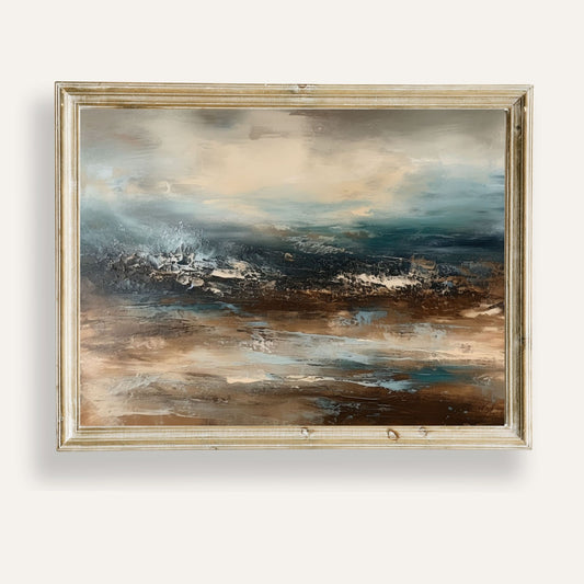 Abstract waves in earthy tones flowing in soft, calming rhythm