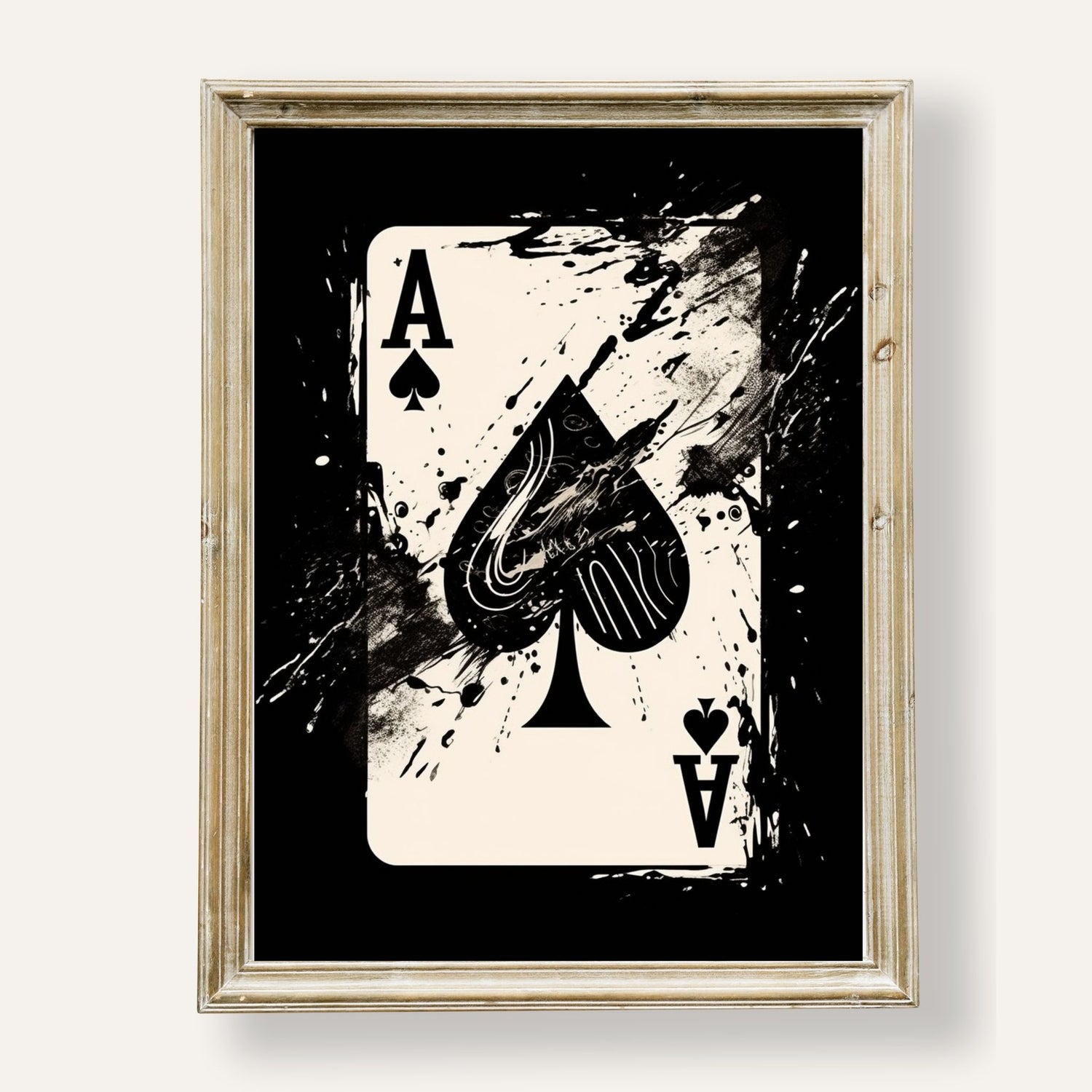 Artistic Ace of Spades poster with bold lines and elegant flair