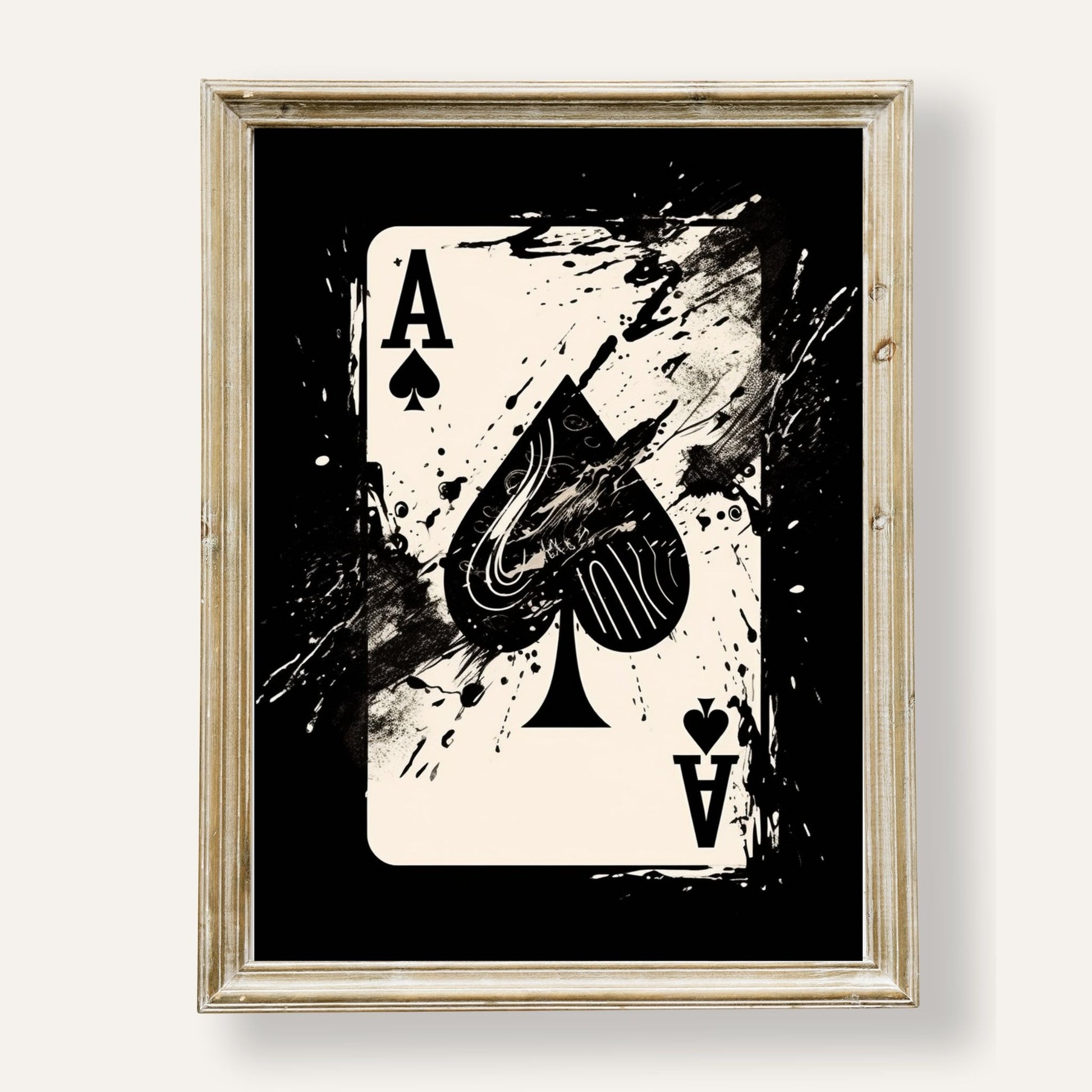 Artistic Ace of Spades poster with bold lines and elegant flair