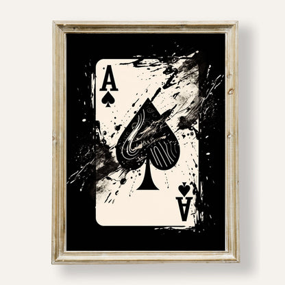 Artistic Ace of Spades poster with bold lines and elegant flair
