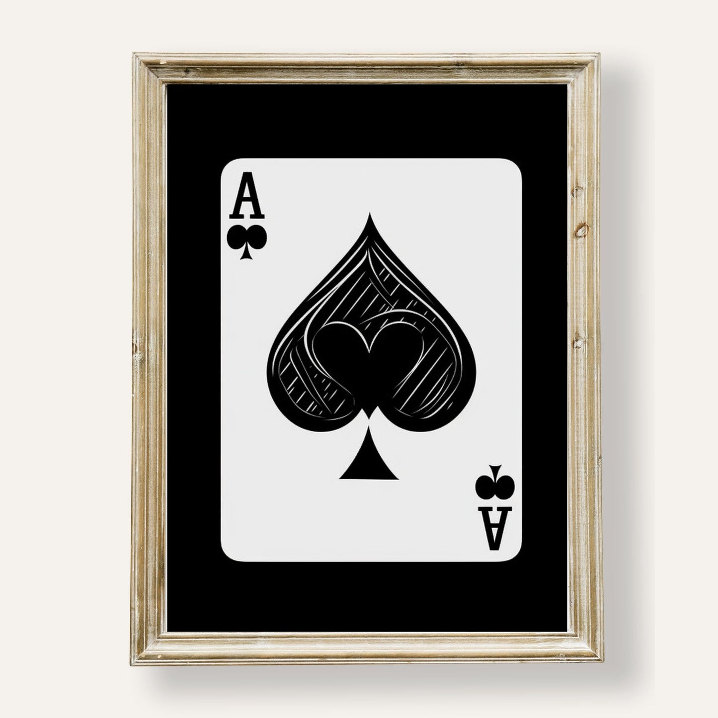 Ace of Spades design poster with bold lines and timeless style