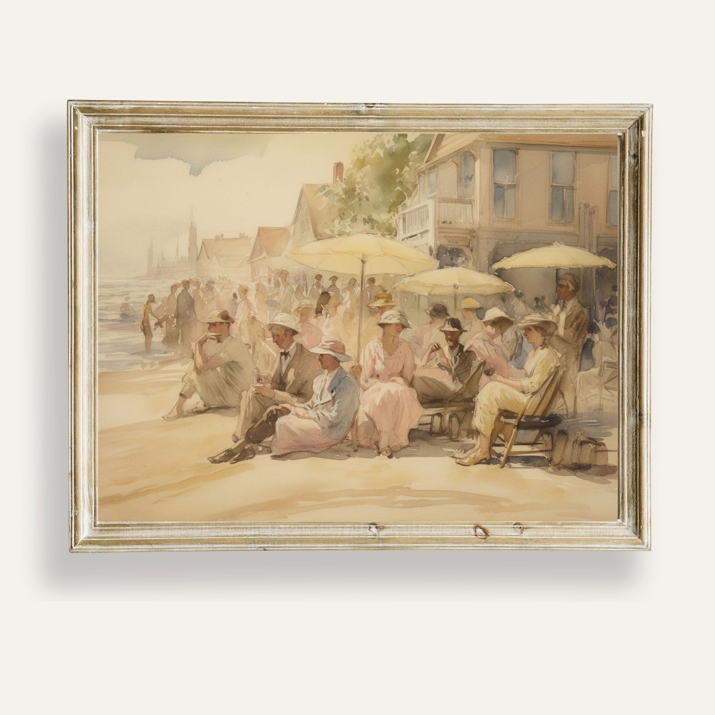 Poster of a calm afternoon by the seaside with soft light and gentle waves