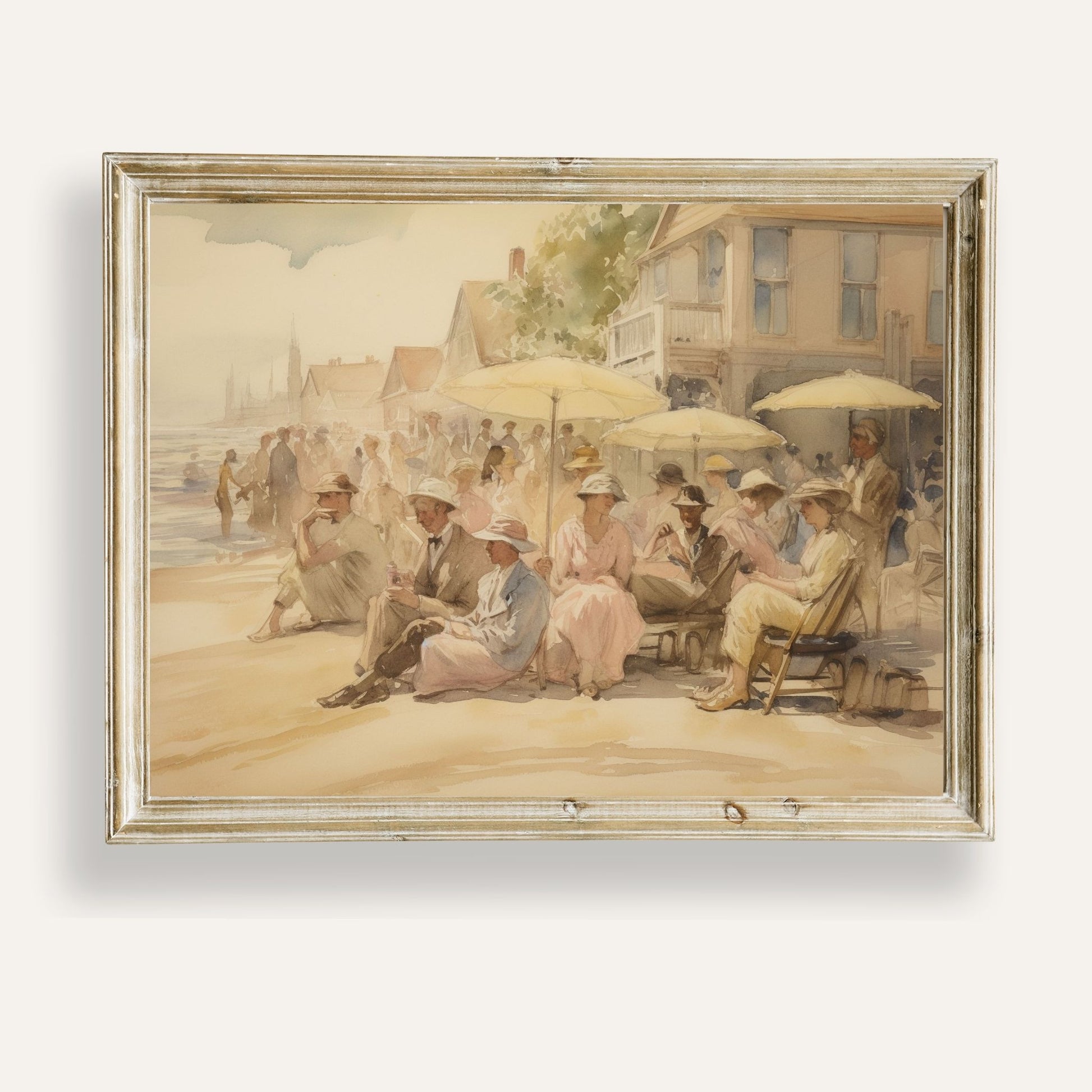 Poster of a calm afternoon by the seaside with soft light and gentle waves