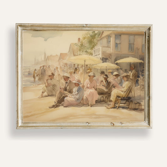 Poster of a calm afternoon by the seaside with soft light and gentle waves