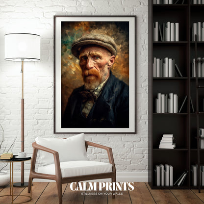 Antique-inspired portrait with a warm, softly textured finish
