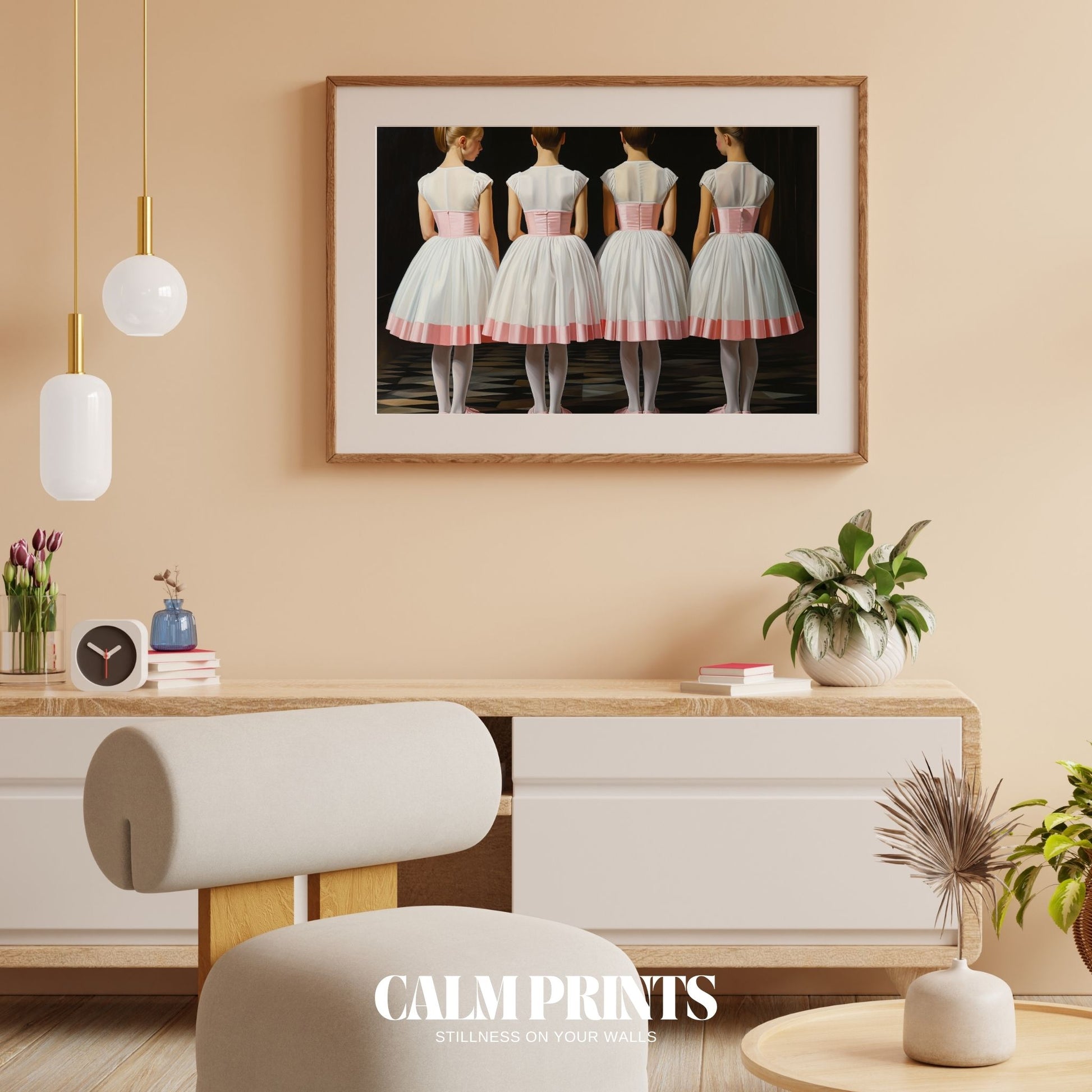 Poster capturing the movement and harmony of two ballet dancers