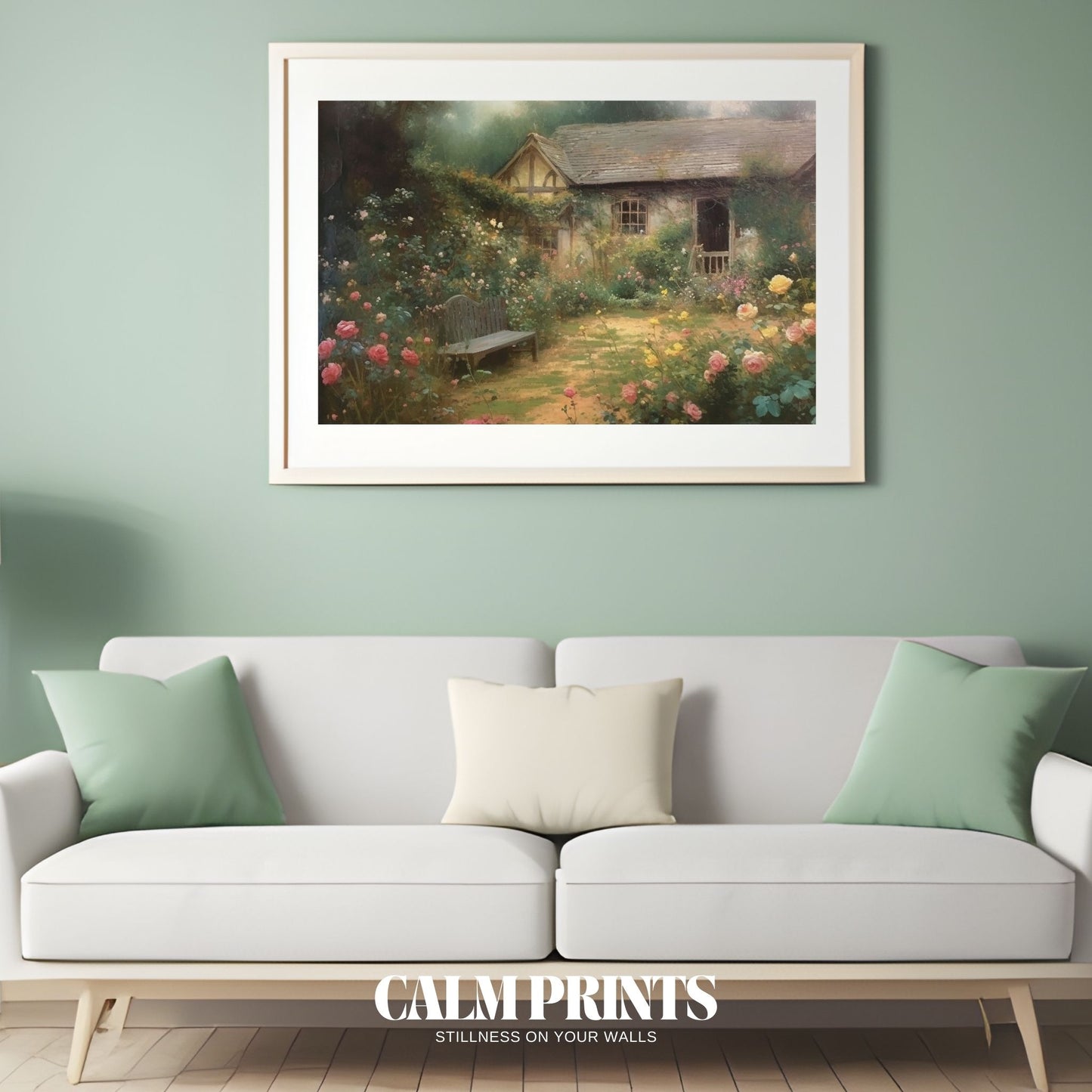 Blossoming garden hideaway with a cosy cottage tucked among blooms
