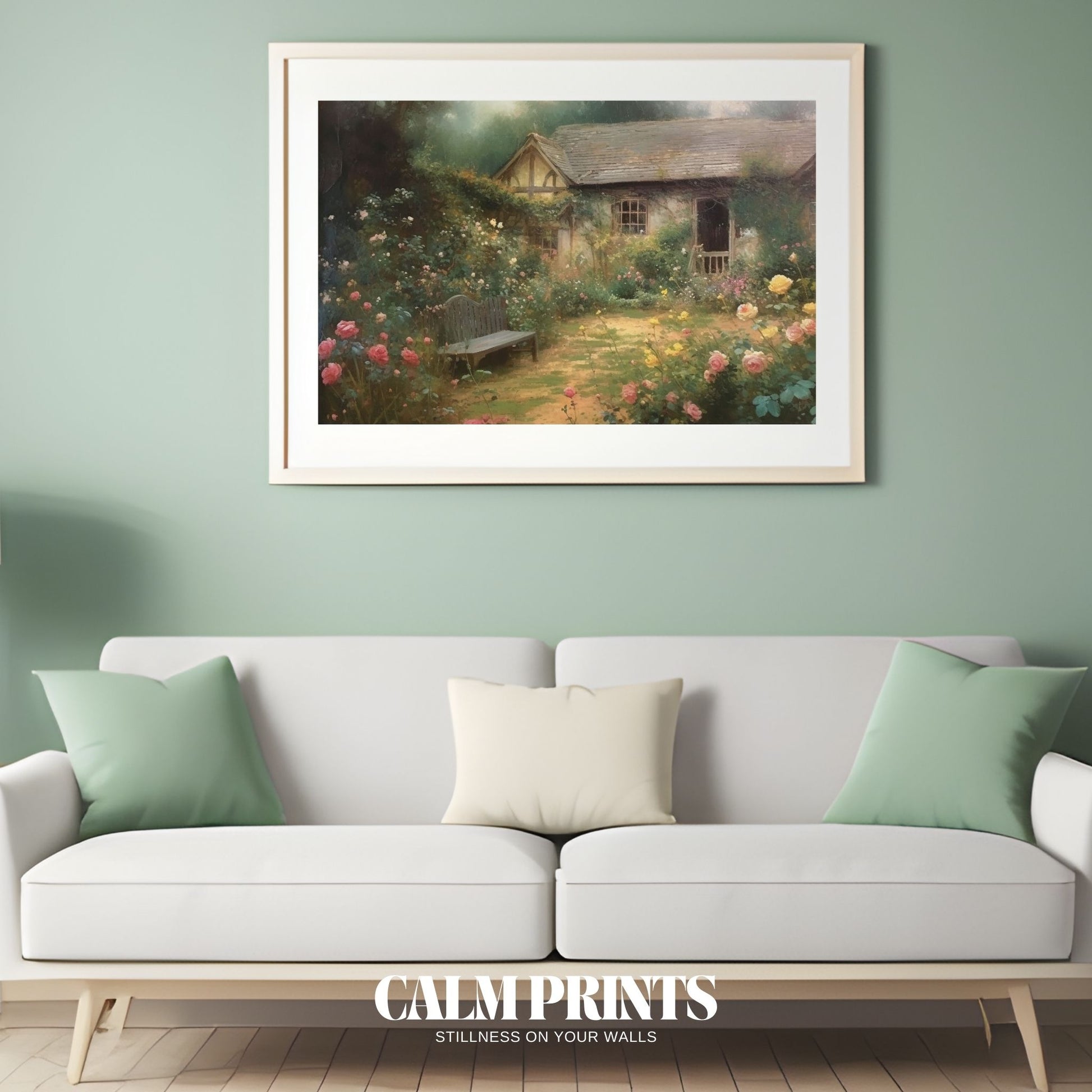 Blossoming garden hideaway with a cosy cottage tucked among blooms
