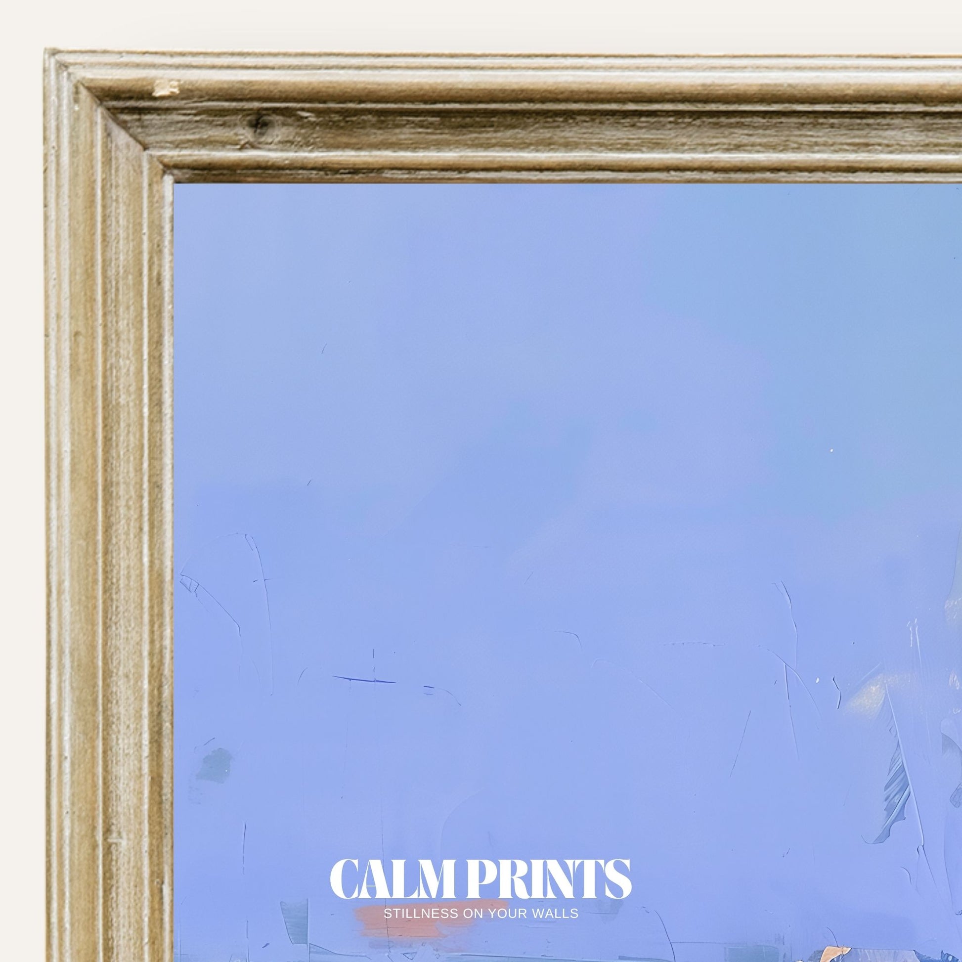 Poster featuring calm blue abstract artwork with a peaceful feel