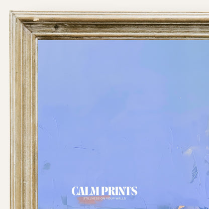 Poster featuring calm blue abstract artwork with a peaceful feel