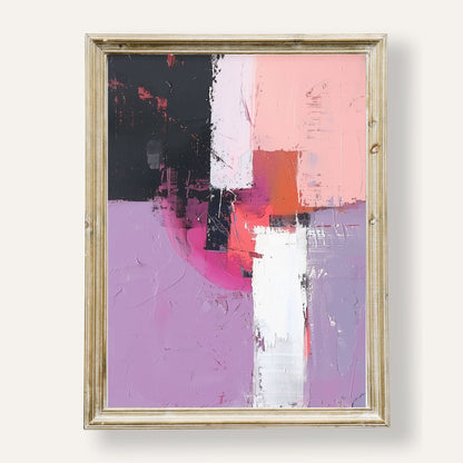 Vibrant abstract painting poster with bold brushstrokes and vivid contrast
