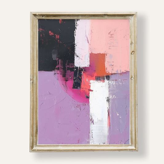 Vibrant abstract painting poster with bold brushstrokes and vivid contrast
