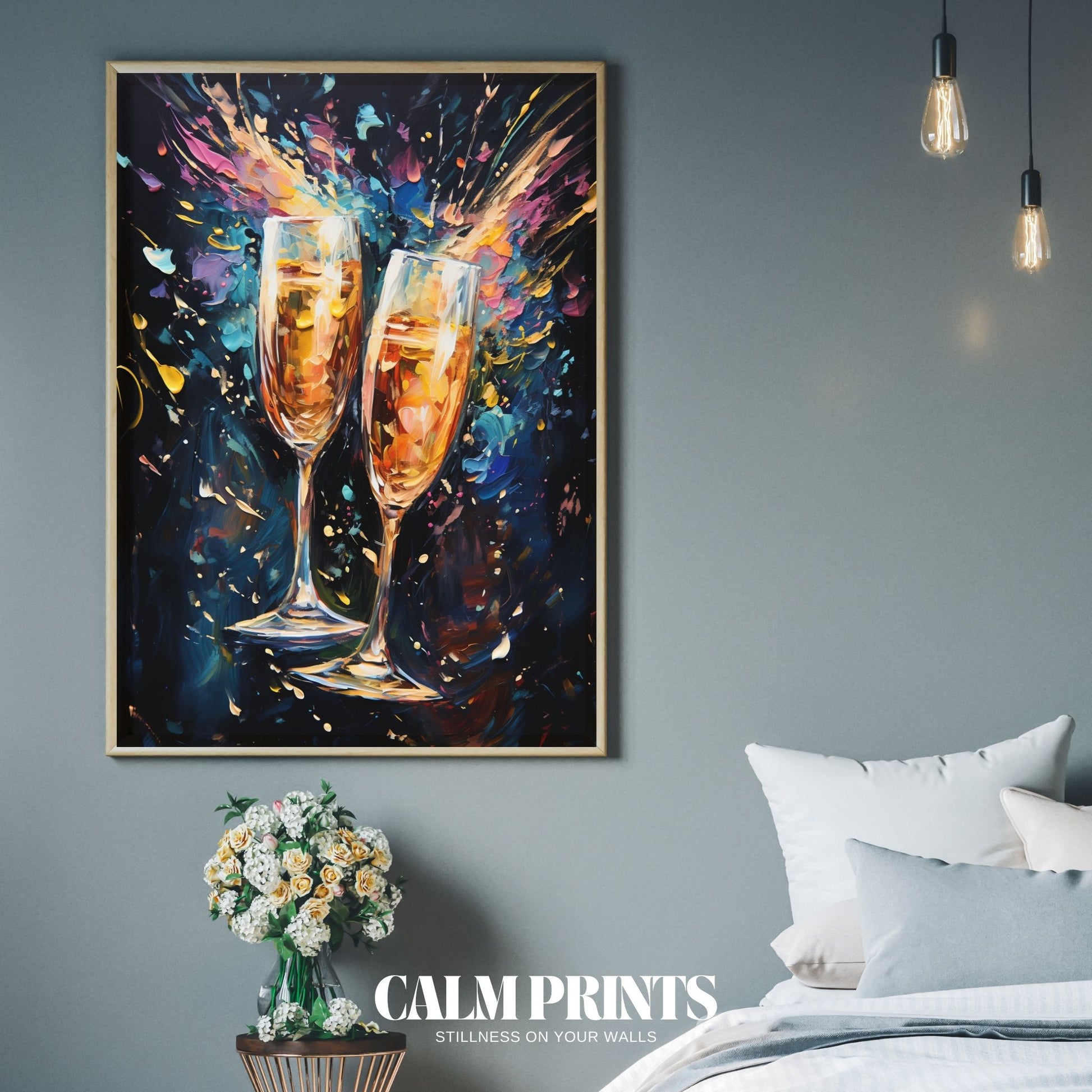 Bold and playful splash artwork perfect for party-inspired spaces
