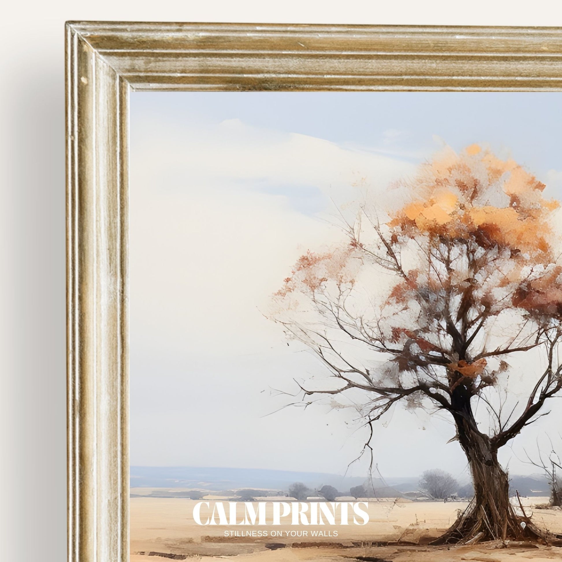 Serene landscape of a quiet cabin nestled near a flowing stream
