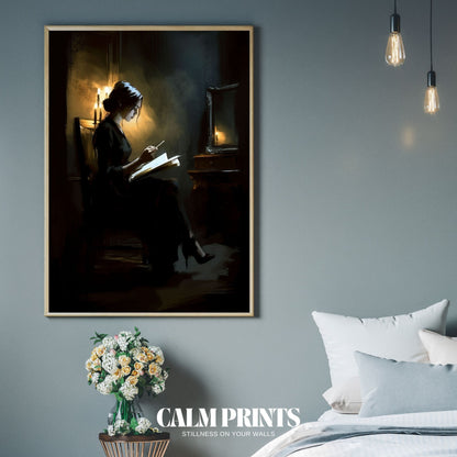 Art capturing a calm evening moment drawn in a minimalist sketch style
