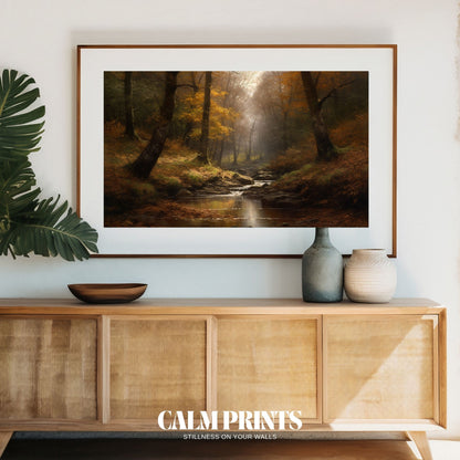 Calm forest scene from the north, rich in autumn serenity