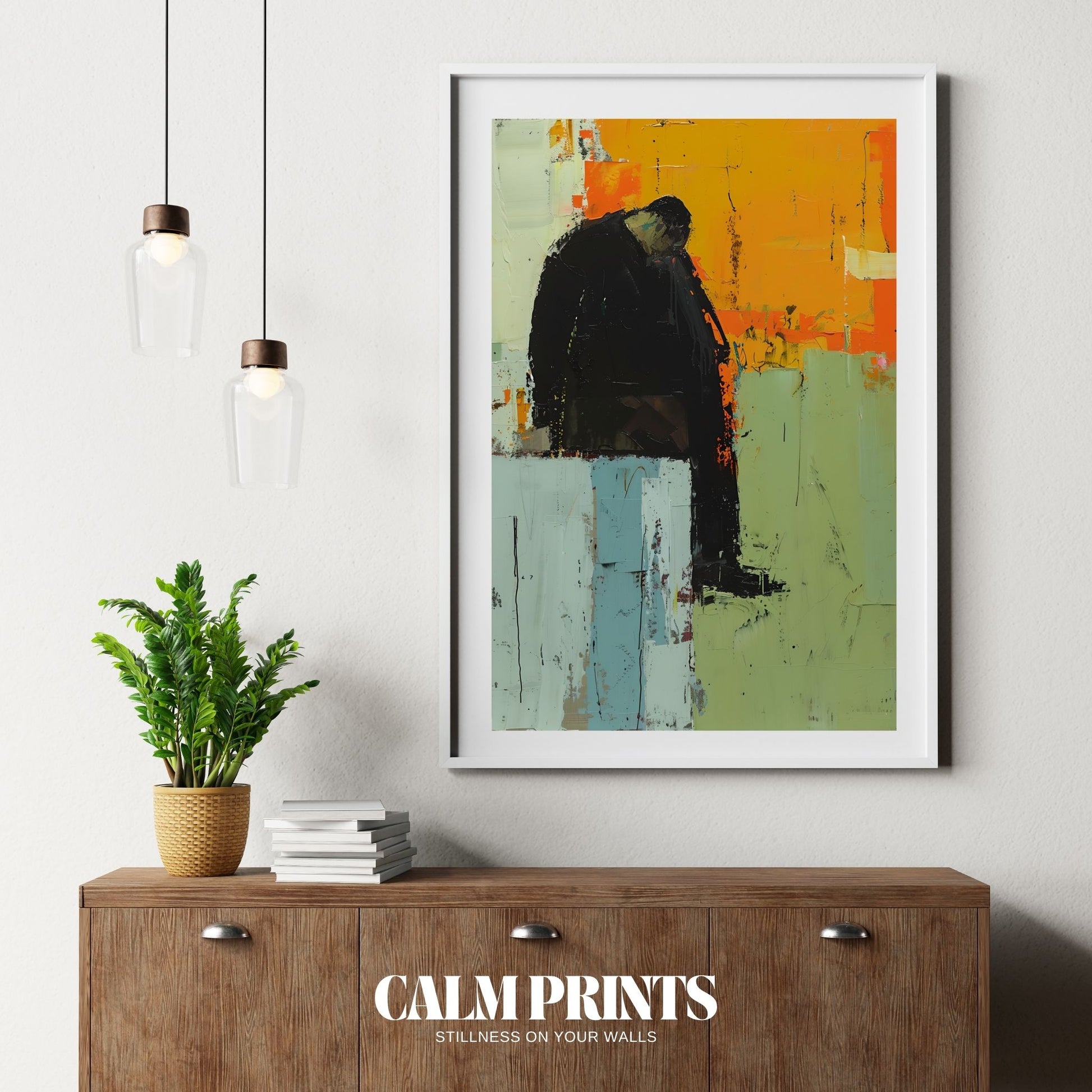 Minimal abstract art print evoking peaceful solitude and calm