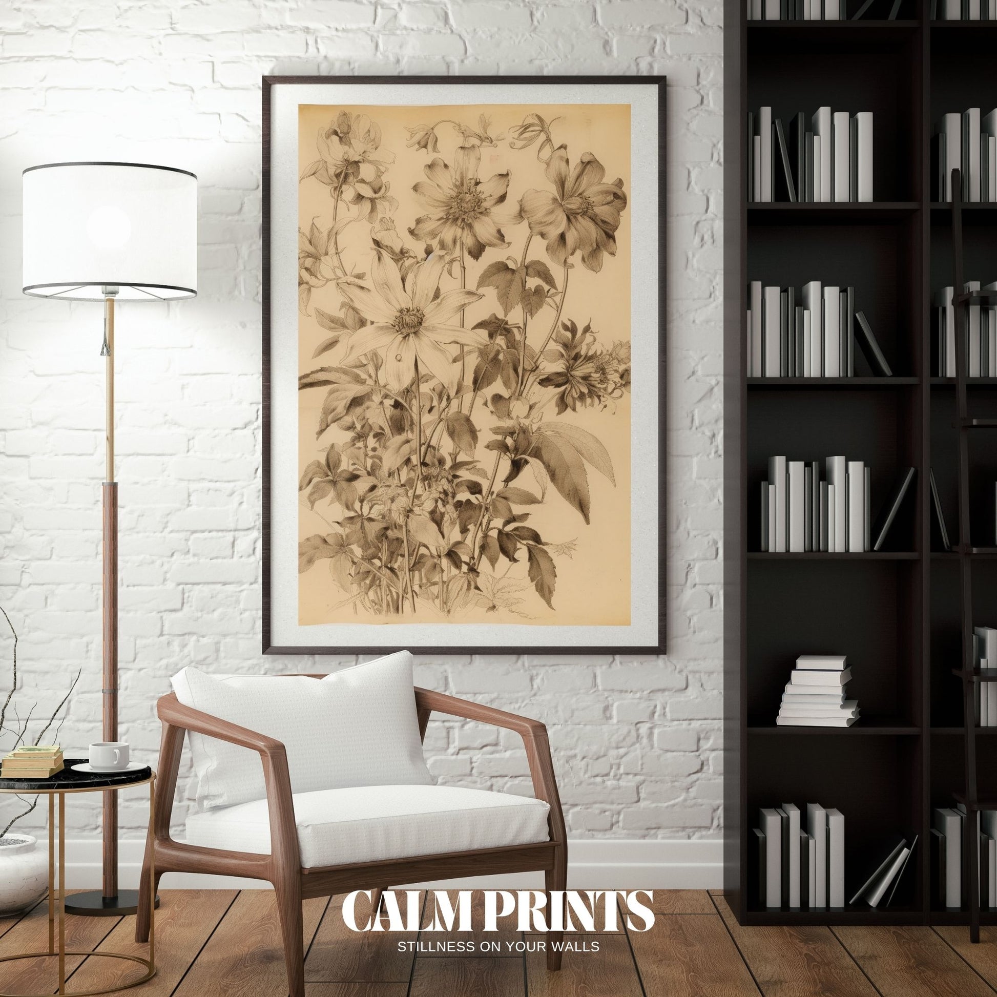 Classic botanical print with hand-drawn details and natural elegance
