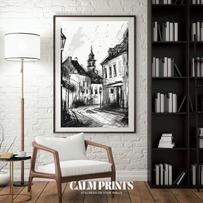 Classic street view featuring cobbled paths and old-world charm

