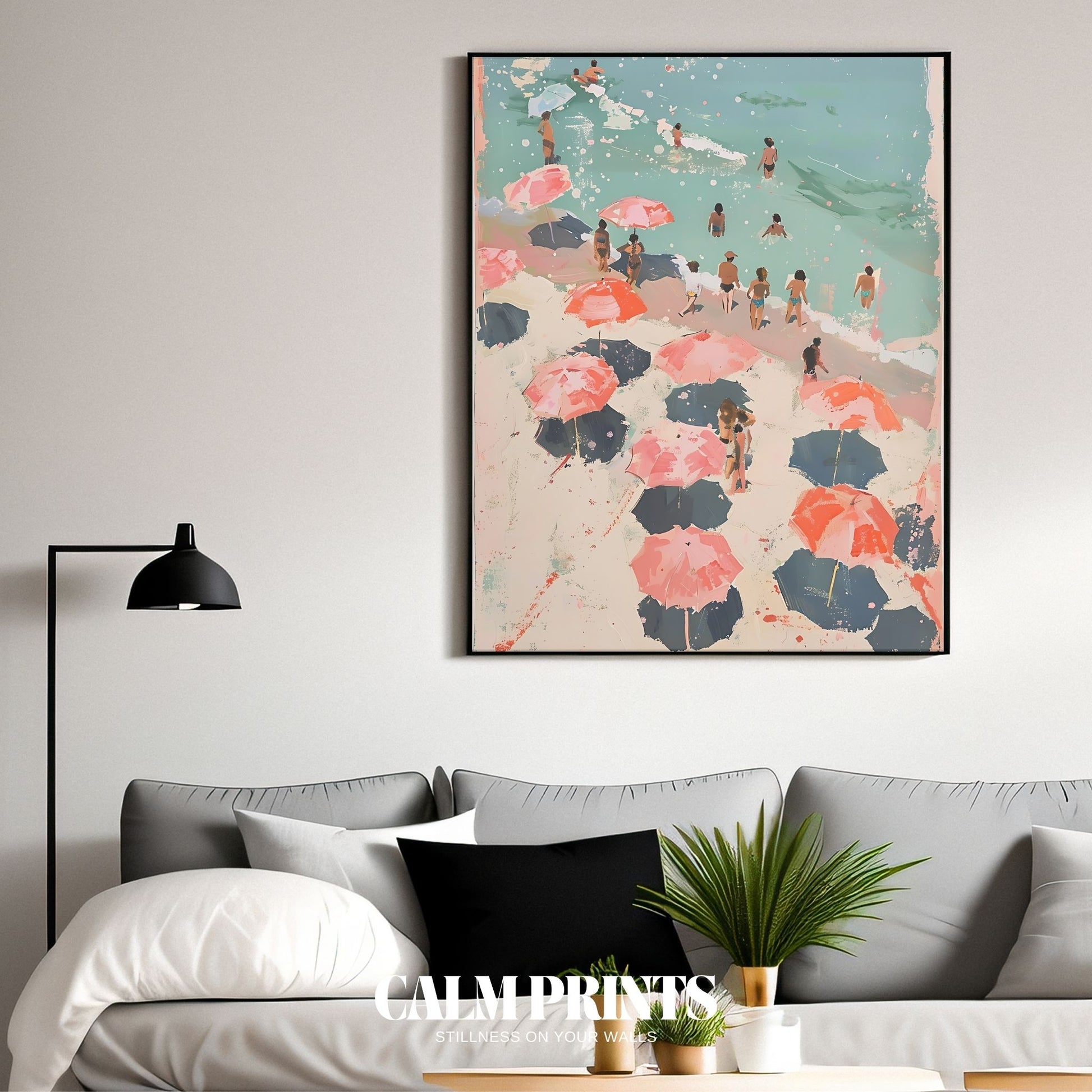 Print of a calm beach moment filled with sunshine and serenity