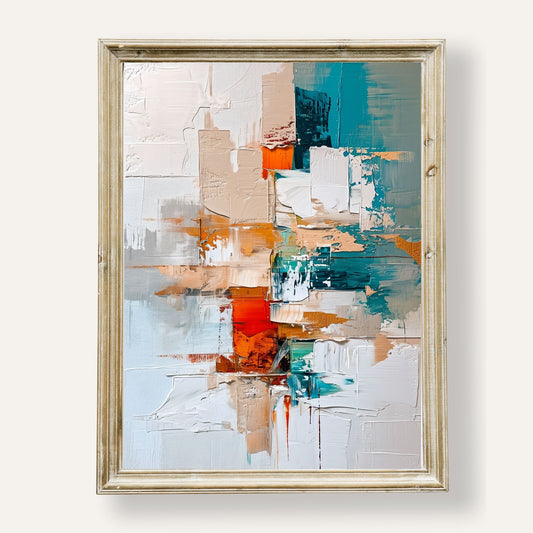 Vibrant abstract canvas artwork bursting with colour and expressive brushstrokes
