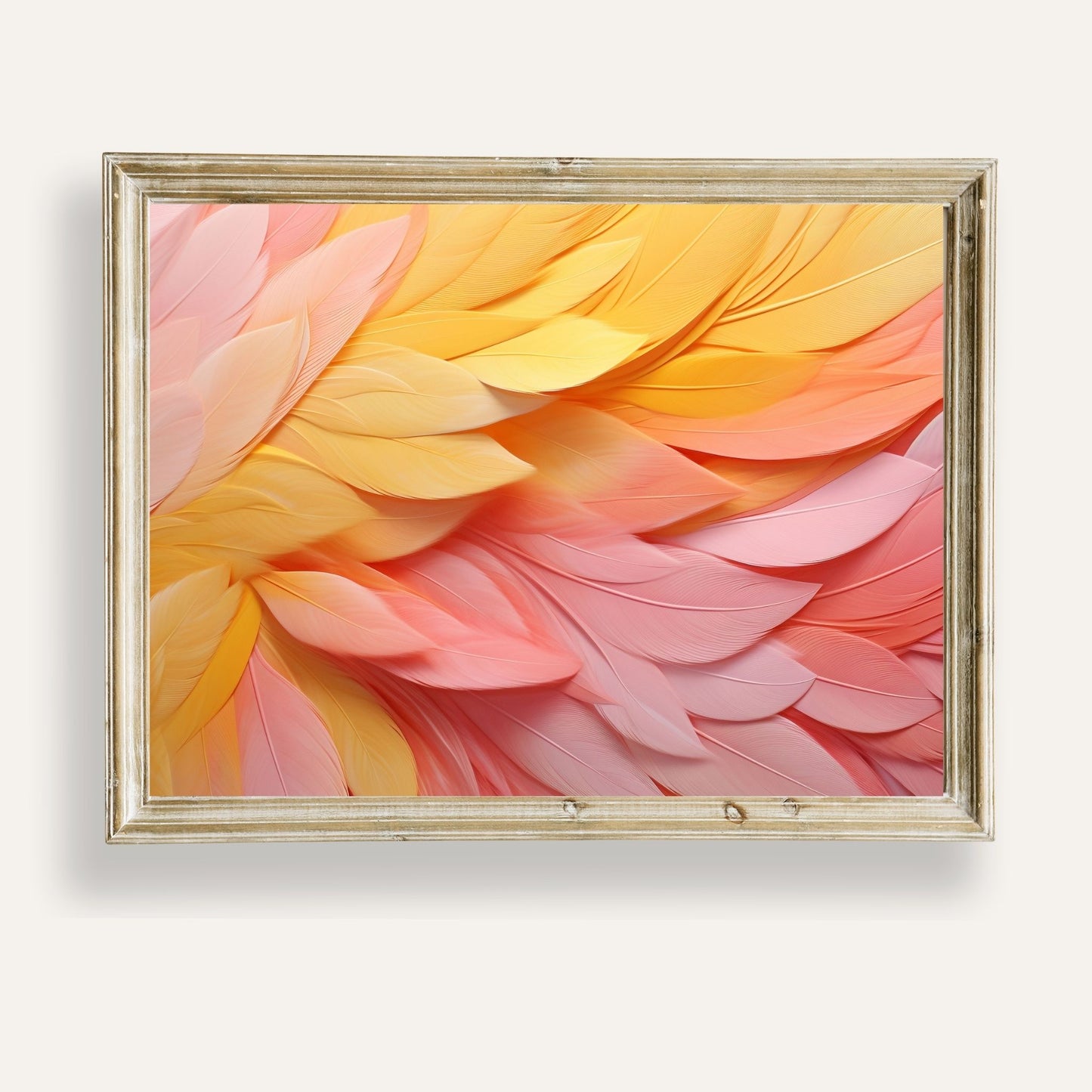 Delicate feathered pattern in soft pastel hues creating a calm, artistic texture
