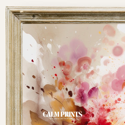 Poster of a colourful floral burst in expressive abstract style