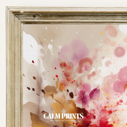 Poster of a colourful floral burst in expressive abstract style