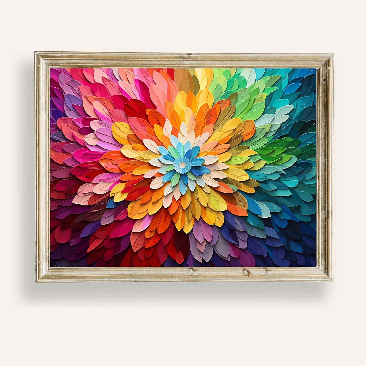 Burst of vibrant petals in an abstract floral explosion full of colour and energy
