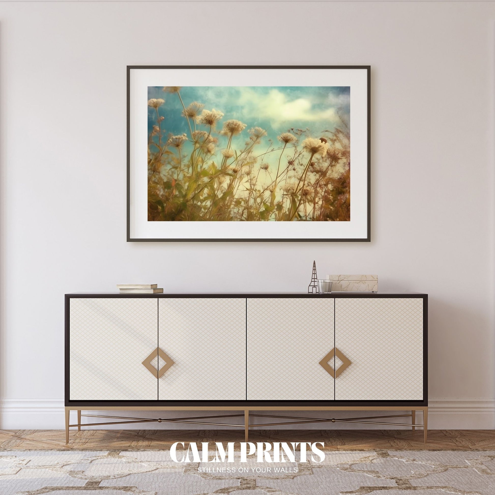 Poster of colourful wild blooms swaying gently in the breeze
