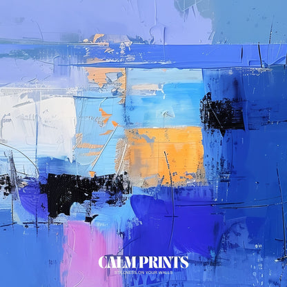 Cool-toned abstract wall art perfect for calm interior styling