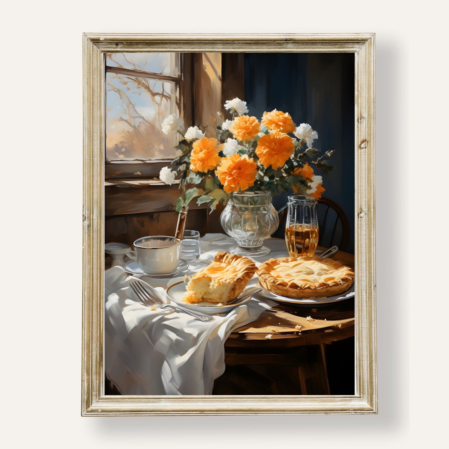 A cosy afternoon scene featuring soft light, warm drinks, and peaceful comfort
