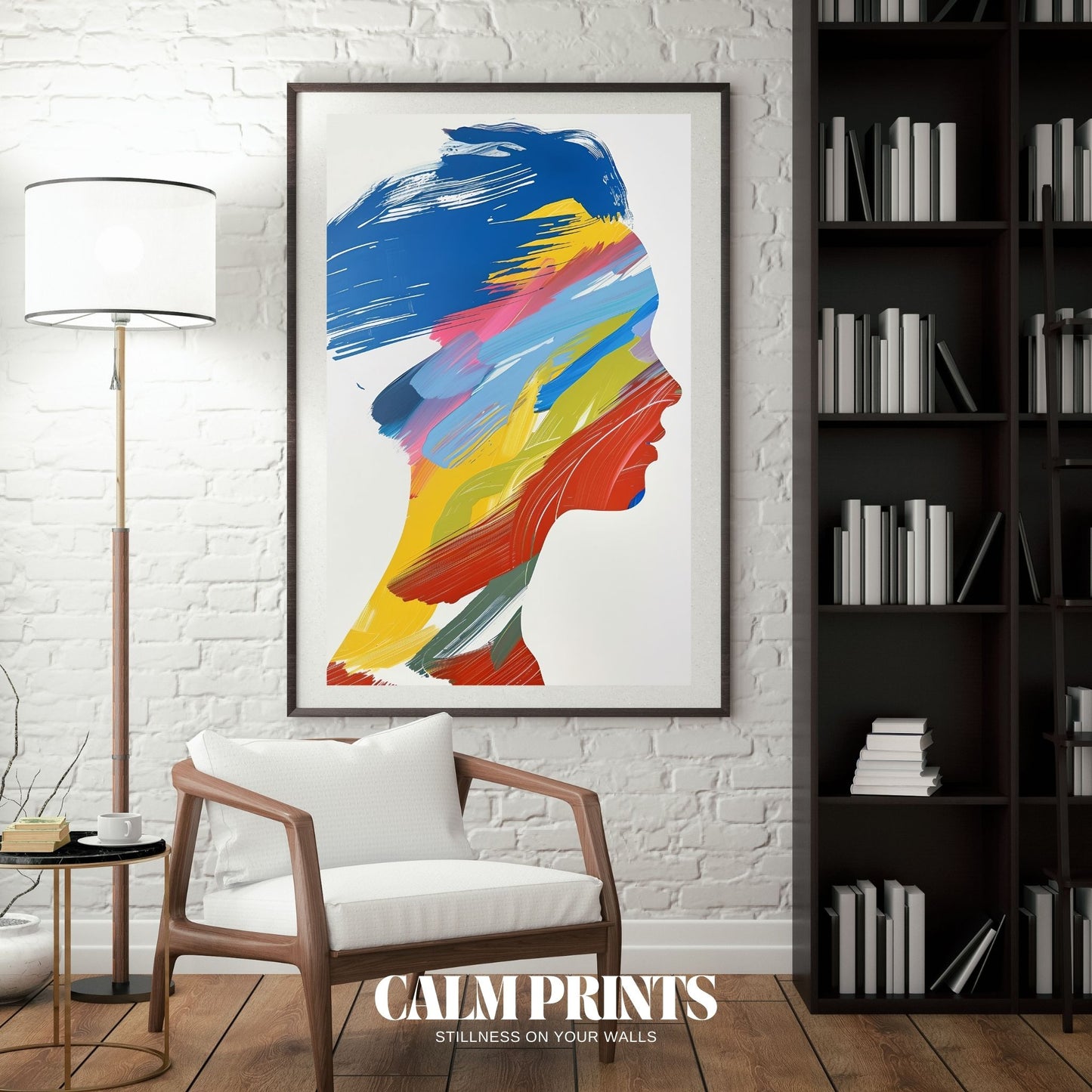 Creative expression of a human profile in a colourful artistic silhouette
