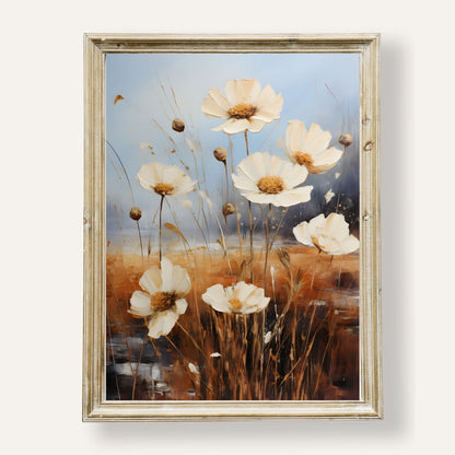 Gentle white blooms standing out against the warm, earthy tones of autumn
