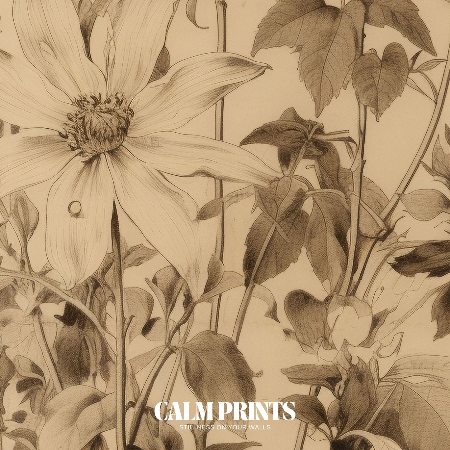 Detailed plant illustration with vintage aesthetics and fine craftsmanship
