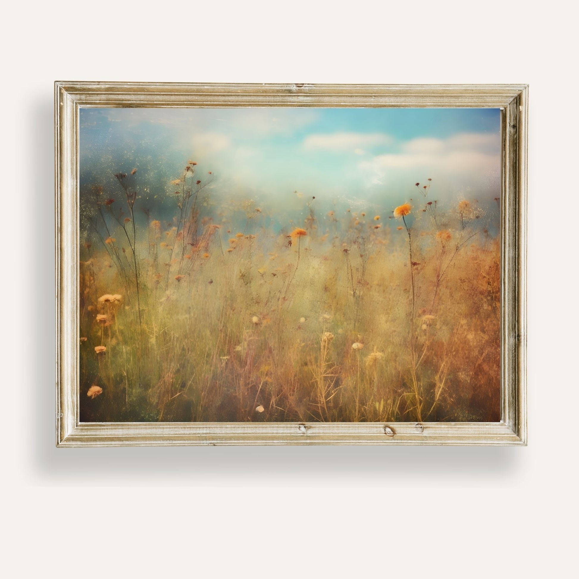 Enchanting wildflower field basking in soft light and gentle breeze
