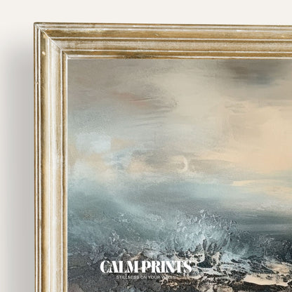 Art print of abstract waves in soothing natural earth colours