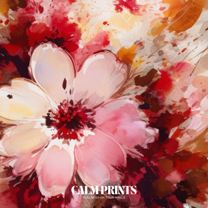 Explosion of flowers in abstract style for bright and modern interiors