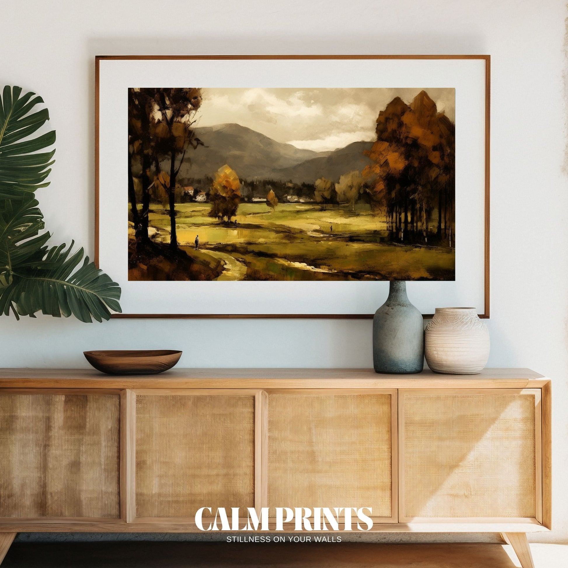 Landscape poster bursting with the vibrant colours of fall