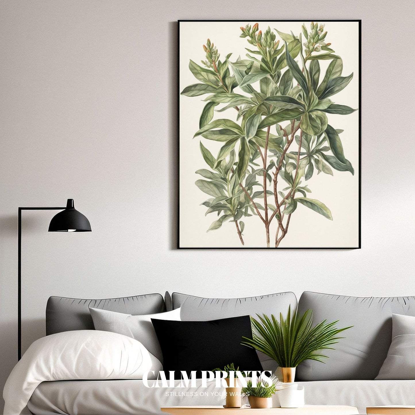 Nature-inspired poster of delicate flowers in a tranquil garden setting
