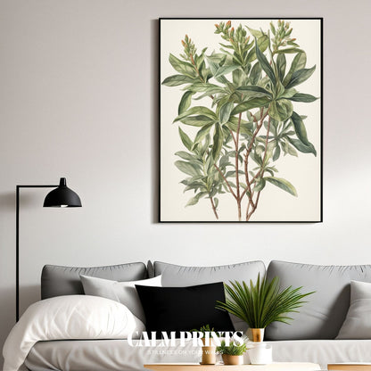 Nature-inspired poster of delicate flowers in a tranquil garden setting
